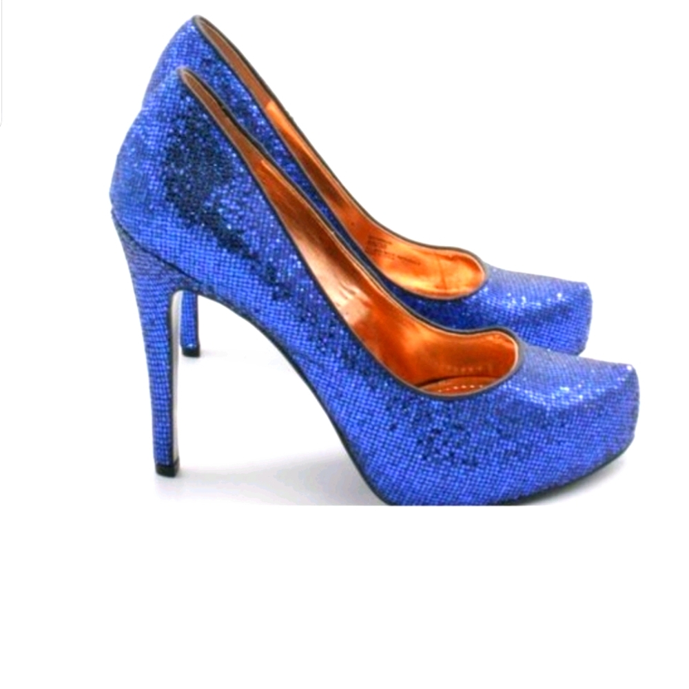 BCBG Sparkle Blue Platform Pump